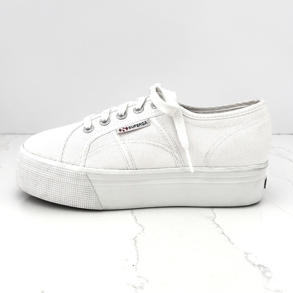 Superga Platform 2790 Sneaker Shoe Canvas Retro Coachella White Womens 7.5/ EU38 - Picture 4 of 14